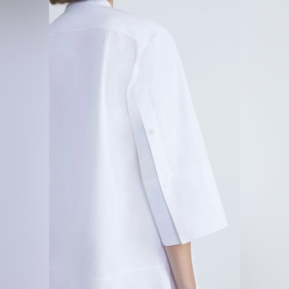 Organic Cotton Poplin Tuxedo Bib Dress - Picture 3 of 5